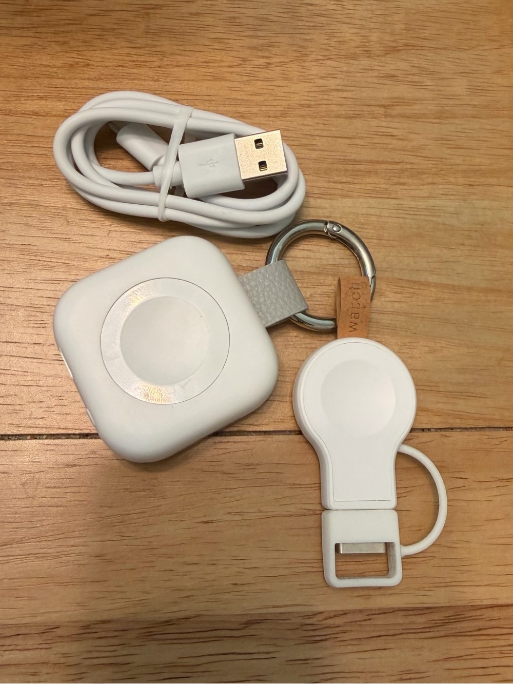 Apple Watch Chargers, Set of Two. Keyring, Charging Cord and USB Watch Charger